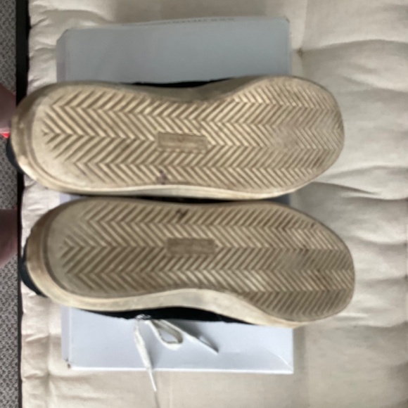 Vintage black suede distressed hi top studded tennis shoes - Picture 3 of 5